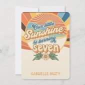 Groovy Hippie Einladung 7. Geburtstag böhmisch (Rückseite)