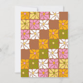 Groovy Hippie Floral Boho Arch 70er Retro Wedding Einladung (Rückseite)