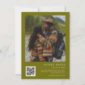 Groovy Hippie Floral Boho Arch QR Code Wedding Einladung (Rückseite)