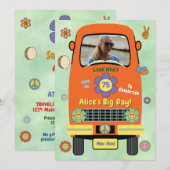Groovy Hippie-Geburtstagsfeier Einladung (Vorne/Hinten)