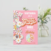 Groovy Hippie Geburtstagsparty Einladung (Stehend Vorderseite)