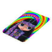 Groovy Hippie Girl Doll Peace Sign Niedlich Big Ey Magnet (Linke Seite)