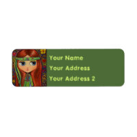 Groovy Hippie Girl I Green Peace Sign Niedlich