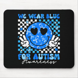 Groovy Hippie-Lächeln Autismus-Bewusstsein Männer Mousepad