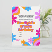 Groovy Hippie Liebe Feierlichkeiten zum Thema Lieb Einladung (Stehend Vorderseite)