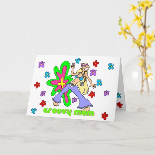 Groovy Hippie Mama Mütter Tageskarte Karte (Gelbe Blume)