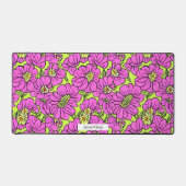 Groovy Hippie Neon Pink & Yellow Floral Muster Schreibtischunterlage (Vorderseite)