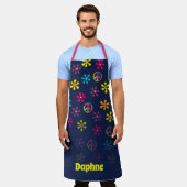 Groovy Hippie Peace and Blume Dusche Individuelle Schürze (Getragen)