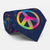 Groovy Hippie Peace and Blume Dusche Krawatte (Gerollt)