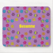 Groovy Hippie Peace and Blume Dusche Mousepad (Vorne)