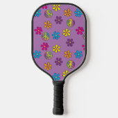 Groovy Hippie Peace and Blume Dusche Pickleball Schläger (Rückseite)