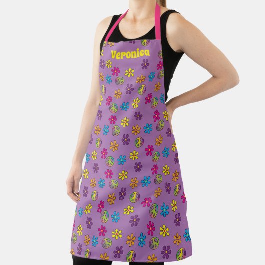 Groovy Hippie Peace and Blume Dusche Schürze (InSitu)