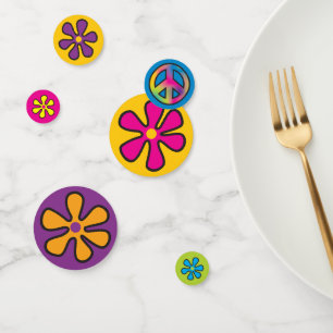 Groovy Hippie Peace and Blume Power Konfetti