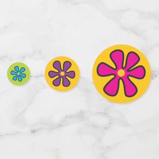 Groovy Hippie Peace and Blume Power Konfetti (Vorderseiten)