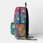 Groovy Hippie Peace Liebe und Pickleball Bedruckter Rucksack (Rechts)