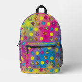 Groovy Hippie Peace Liebe und Pickleball Bedruckter Rucksack (Vorderseite)