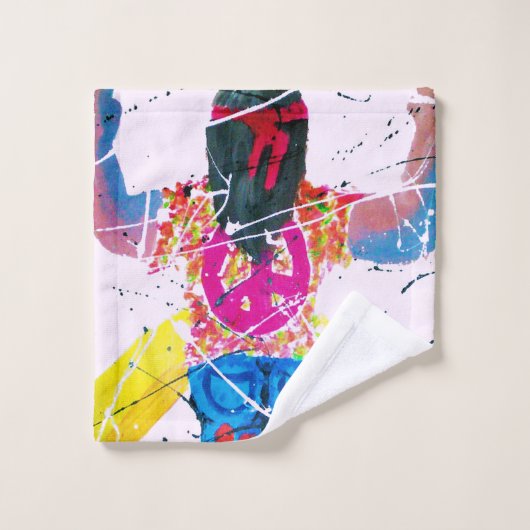 Groovy Hippie Peace Sign Badhandtuch Set (Waschlappen)