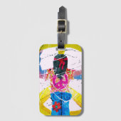 Groovy Hippie Peace Sign Gepäckanhänger (Vorderseite Vertikal)