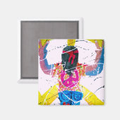 Groovy Hippie Peace Sign Magnet (Vorderseite/Rückseite)