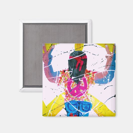 Groovy Hippie Peace Sign Magnet (Vorderseite/Rückseite)