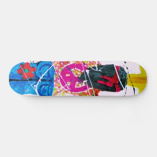 Groovy Hippie Peace Sign Skateboard (Horizontal)