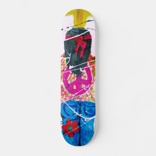 Groovy Hippie Peace Sign Skateboard (Vorderseite)