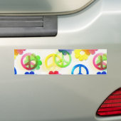 Groovy Hippie Peace Signs Blume Power Glitzern Autoaufkleber (Auf Auto)