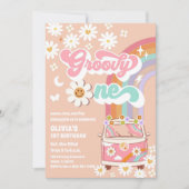Groovy-Hippie-Regenbogen-Geburtstagseinladung Einladung (Vorderseite)