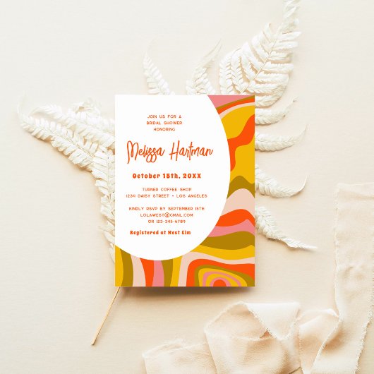 Groovy Hippie Retro Brautparty Einladung