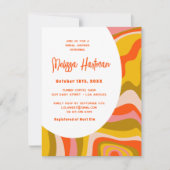 Groovy Hippie Retro Brautparty Einladung (Vorderseite)