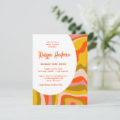 Groovy Hippie Retro Brautparty Einladung (Stehend Vorderseite)