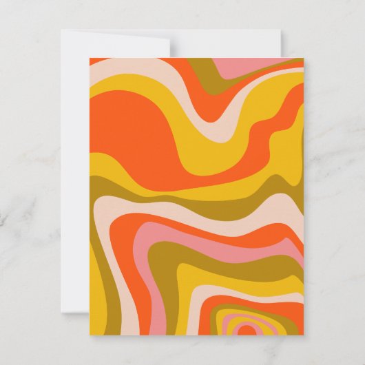 Groovy Hippie Retro Brautparty Einladung (Rückseite)