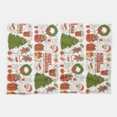Groovy Hippie Retro Frohe Weihnachten Weihnachten Geschirrtuch (Horizontal)