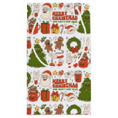 Groovy Hippie Retro Frohe Weihnachten Weihnachten Kleine Geschenktüte (Rückseite)