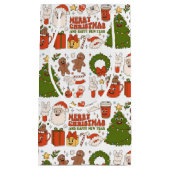 Groovy Hippie Retro Frohe Weihnachten Weihnachten Kleine Geschenktüte (Vorderseite)