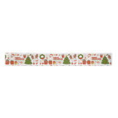 Groovy Hippie Retro Frohe Weihnachten Weihnachten Satinband (Vorderseite)