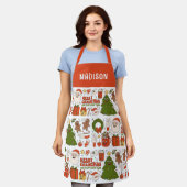 Groovy Hippie Retro Frohe Weihnachten Weihnachten Schürze (Getragen)