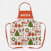 Groovy Hippie Retro Frohe Weihnachten Weihnachten Schürze (Vorderseite)