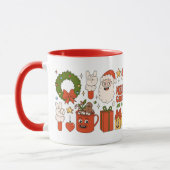 Groovy Hippie Retro Frohe Weihnachten Weihnachten Tasse (Links)