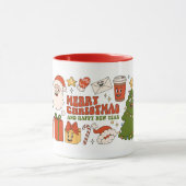 Groovy Hippie Retro Frohe Weihnachten Weihnachten Tasse (Zentrum)