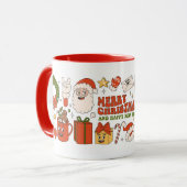 Groovy Hippie Retro Frohe Weihnachten Weihnachten Tasse (Vorderseite Links)