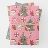 Groovy Hippie Rockin Christmas Tree Vibes Geschenkpapier Set (Beispiel)