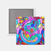 Groovy Hippie-Stilmagnet für Ruhe und Liebe Magnet (Vorderseite/Rückseite)