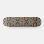 Groovy Hippie-Styled Flower/Stars Skateboard (Horizontal)