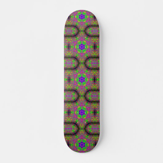 Groovy Hippie-Styled Flower/Stars Skateboard (Vorne)