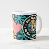 Groovy hippie toaster thumbs up optimism Jumbo-Tasse (Vorderseite Rechts)