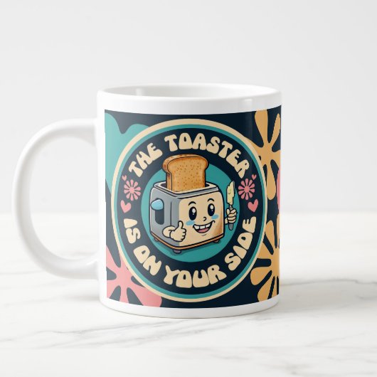 Groovy hippie toaster thumbs up optimism Jumbo-Tasse (Links)