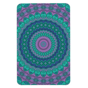 Groovy Hippie Trippy Colorful Jewel Tone Mandala Magnet
