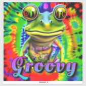 Groovy Hippie Trippy Frog Psychedelic Aufkleber (Blatt)