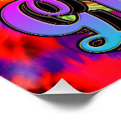 Groovy Hippie Trippy Frog Psychedelic Poster (Ecke)